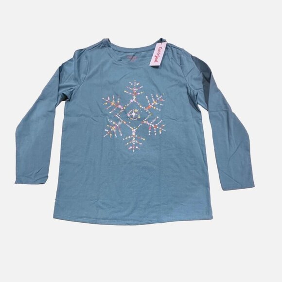 Girls’ Snowflake Graphic Long Sleeve Shirt | Multiple Sizes Available | New - Picture 1 of 2